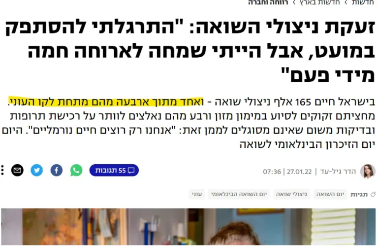 כתבה על קצבאות ניצולי שואה